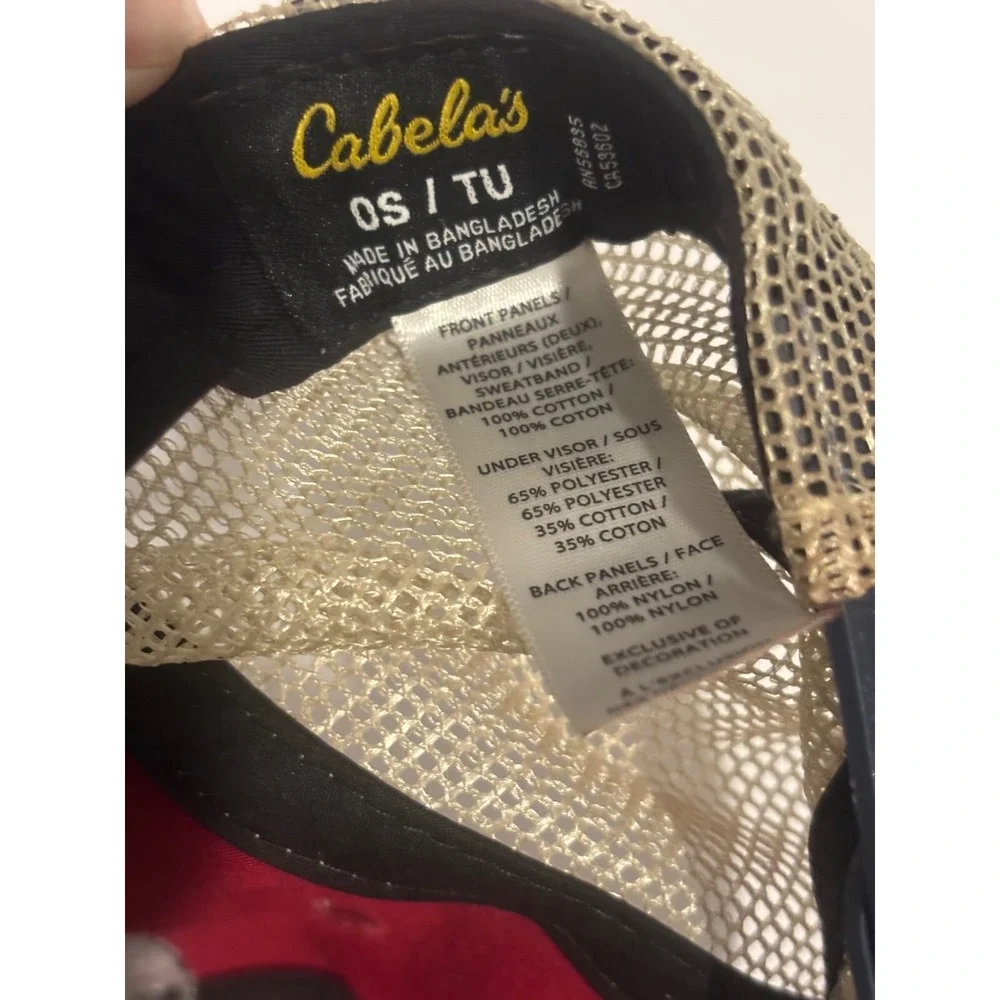 Cabelas Snapback Hat Adjustable Mesh Back Cap‎ Red Baseball Hunting